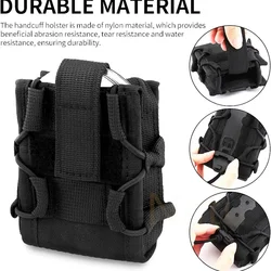 Funda táctica Molle para esposas, funda para cinturón de servicio, compatible con As con bisagras/cadena/soporte rígido plegable para esposas, accesorios de policía