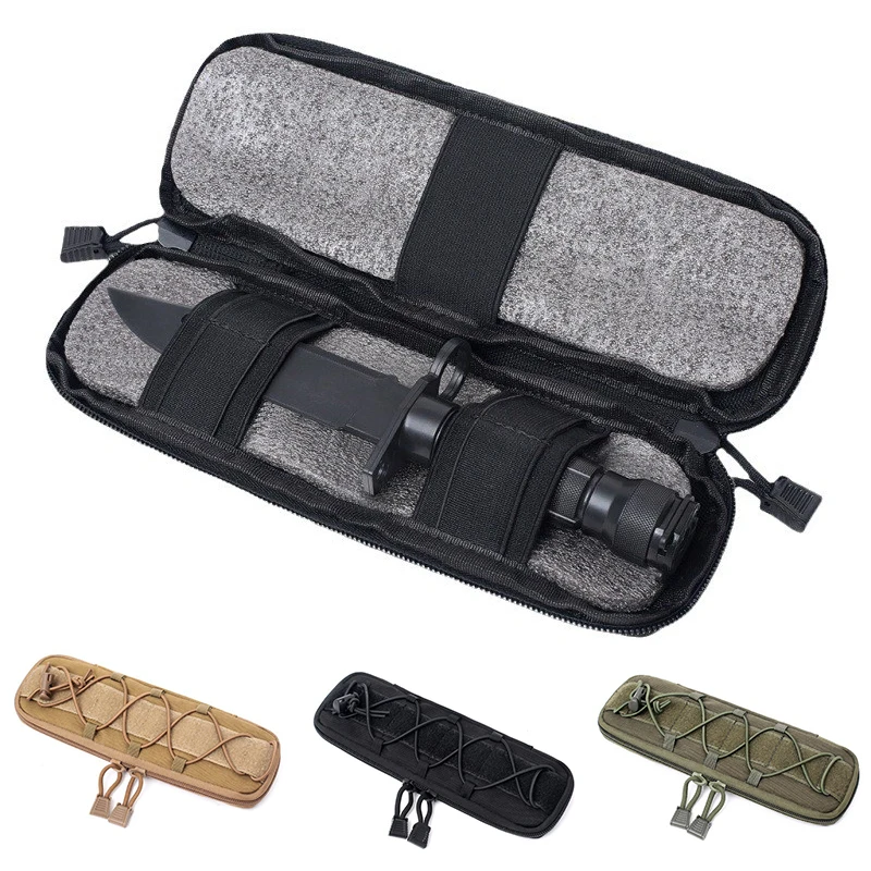 Juego de cuchillos tácticos Molle multifuncionales Edc, bolsa de nailon para cuchillos, adecuada para actividades al aire libre, senderismo, accesorios de caza