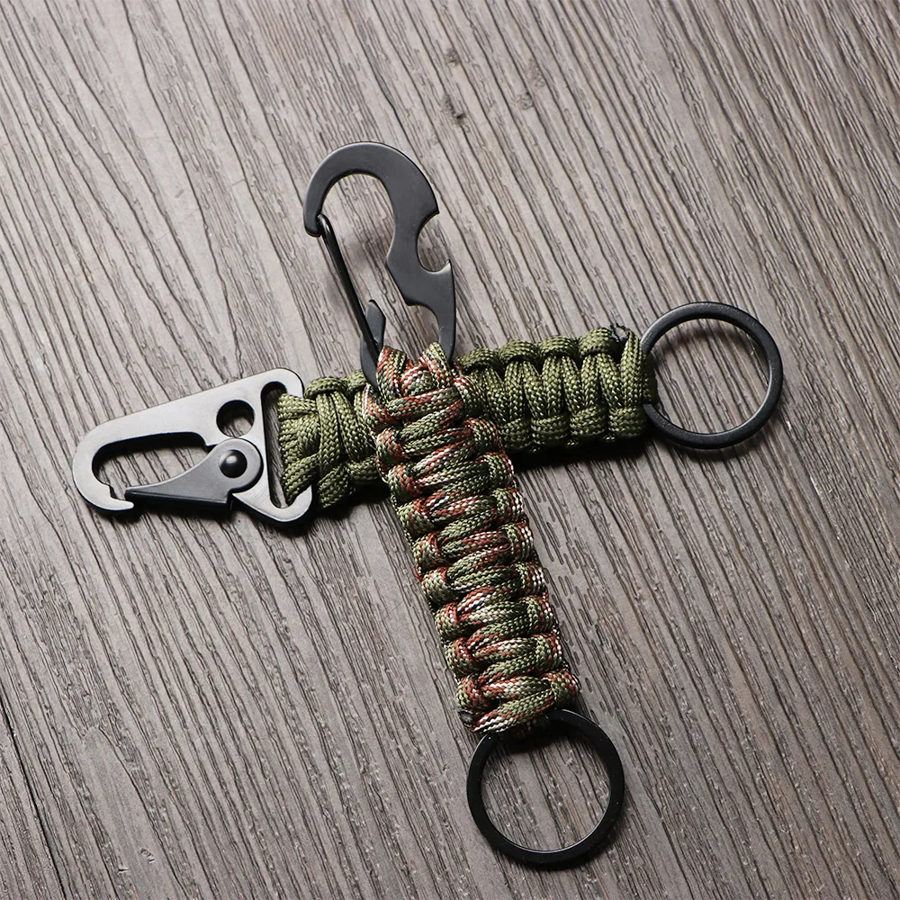 Llavero táctico paracord con mosquetón para exteriores y supervivencia - imagen 4