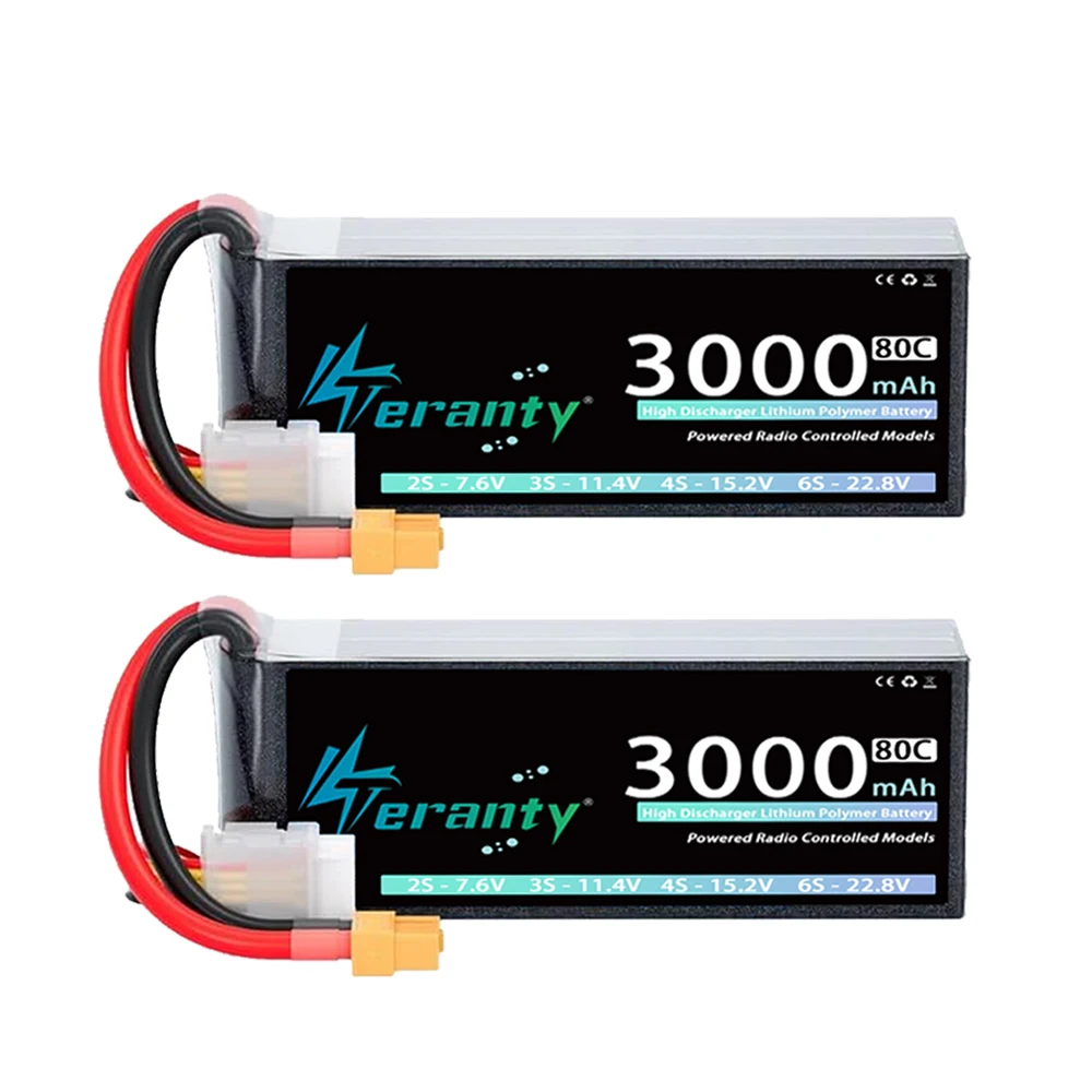 2pcs 15.2V 3000 XT60