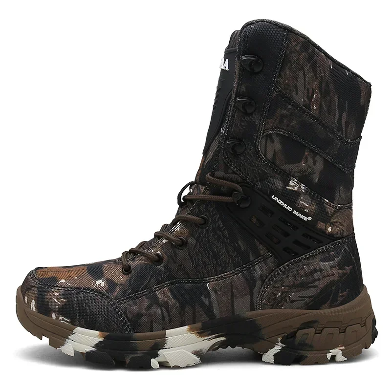 Botas tácticas para hombre, botas de combate al tobillo para el desierto de la fuerza especial de cuero para invierno, botas de nieve de cuero para hombre, calzado de talla grande - imagen 5