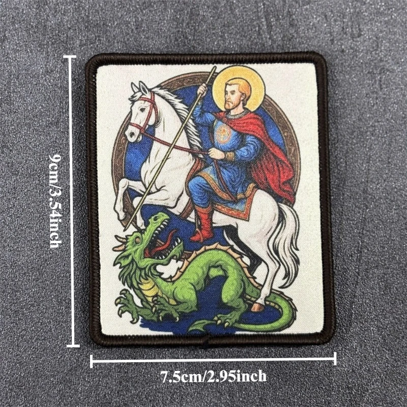 Parche "Saint George", insignia de moral táctica, brazalete con estampado, gancho, parches militares, ropa, mochila - imagen 3