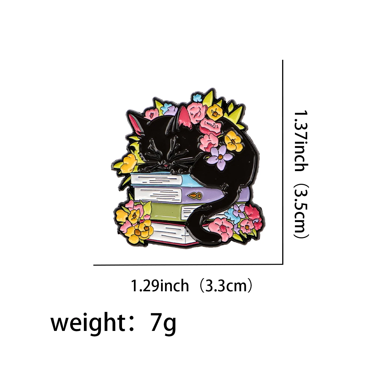 Pin esmaltado de gato negro para mujer, Pin de solapa, broches de libro para decoración de ropa, alfileres de Metal, mochila, sombrero, insignia, accesorios de regalo - imagen 2
