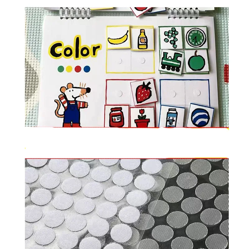 Cinta autoadhesiva para sujetar puntos, disco de pegamento fuerte, gancho redondo negro, cinta de bucle, juguete artesanal hecho a mano para jardín de infantes, 3 cm, 5 cm, 6cm, 10 pares - imagen 5