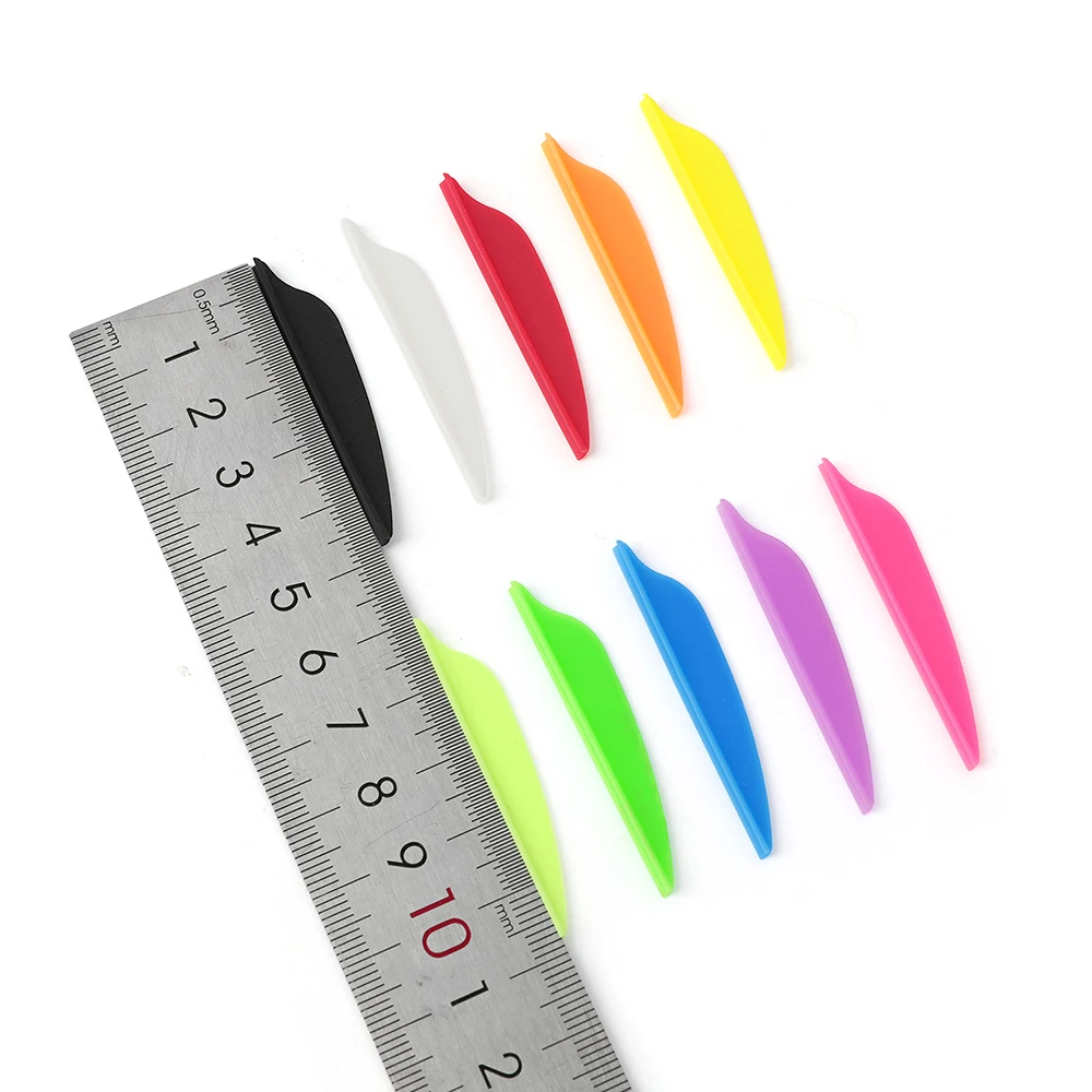 72 Uds flechas de goma Fletches paletas de 1,75 pulgadas 10 colores flecha Fletching pluma para arco caza tiro con arco - imagen 4