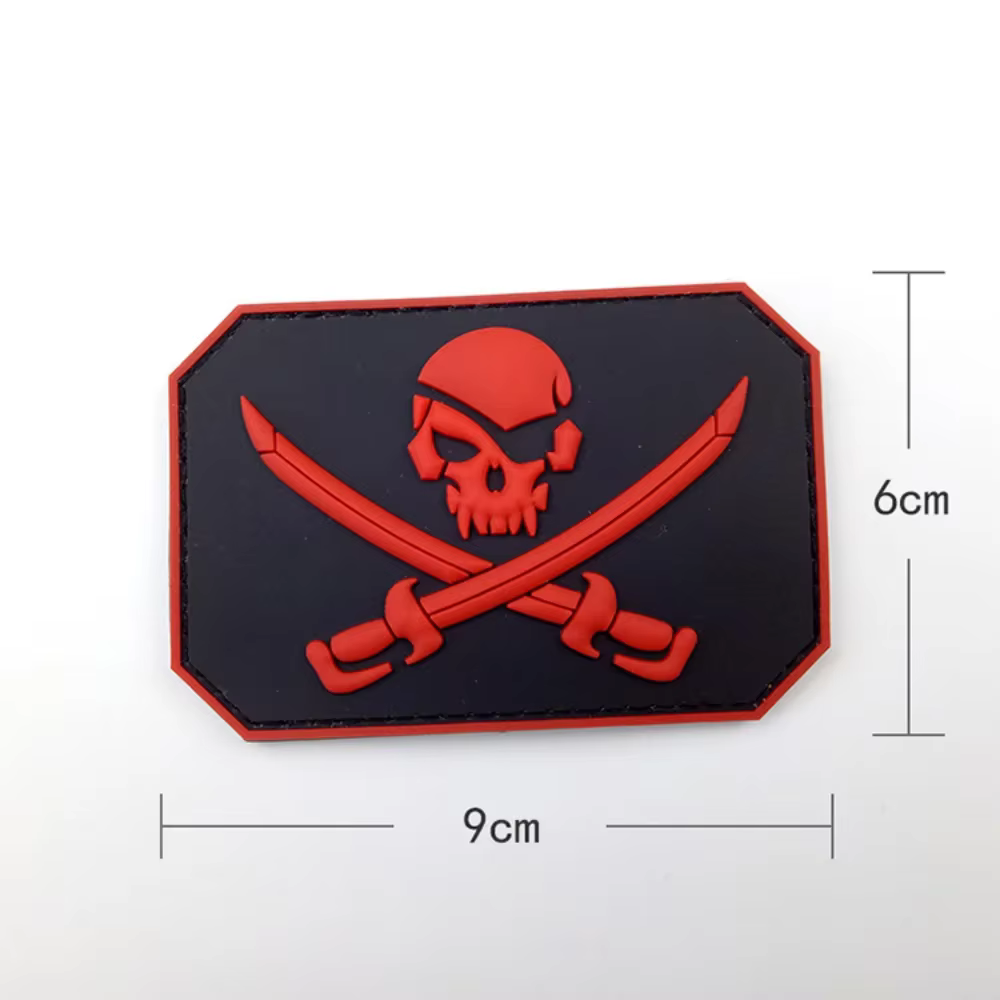 Parche PVC táctico Black Jack calavera pirata – Gancho para mochila - imagen 2
