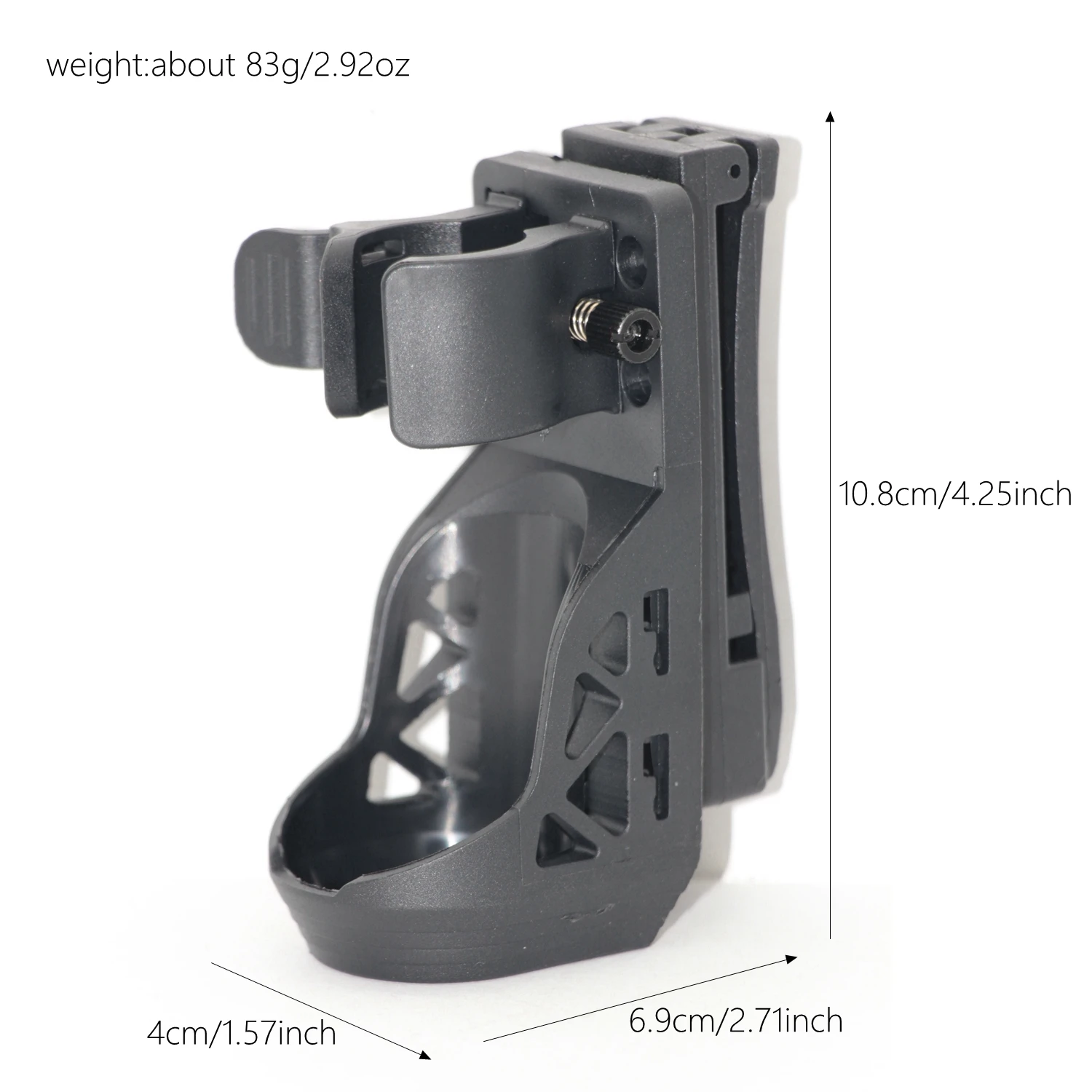Funda para linterna, cinturón con palanca, sistema de bloqueo lateral, soporte giratorio para linterna, apto para equipo táctico de 1 "-1,55" - imagen 2