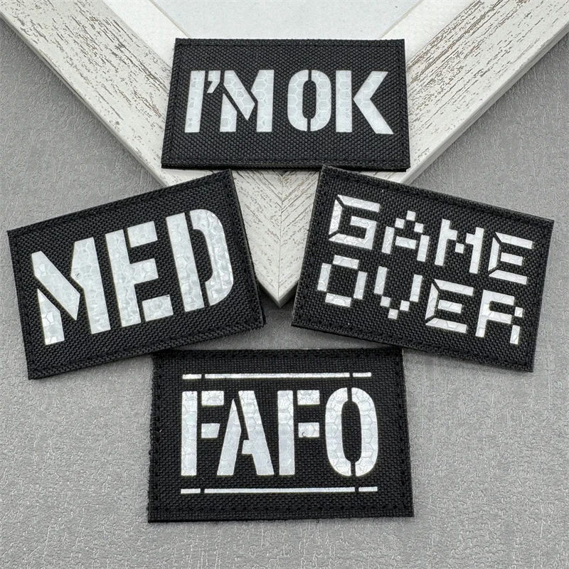 Parche táctico reflectante MED/FAFO IR, corte láser, chaleco de tela DIY, mochila, emblema médico con gancho y bucle, insignias morales, 1 ud.