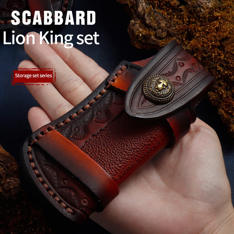 Funda de cuero tallado para almacenamiento de cuchillos al aire libre, capa superior, plegable - imagen 2