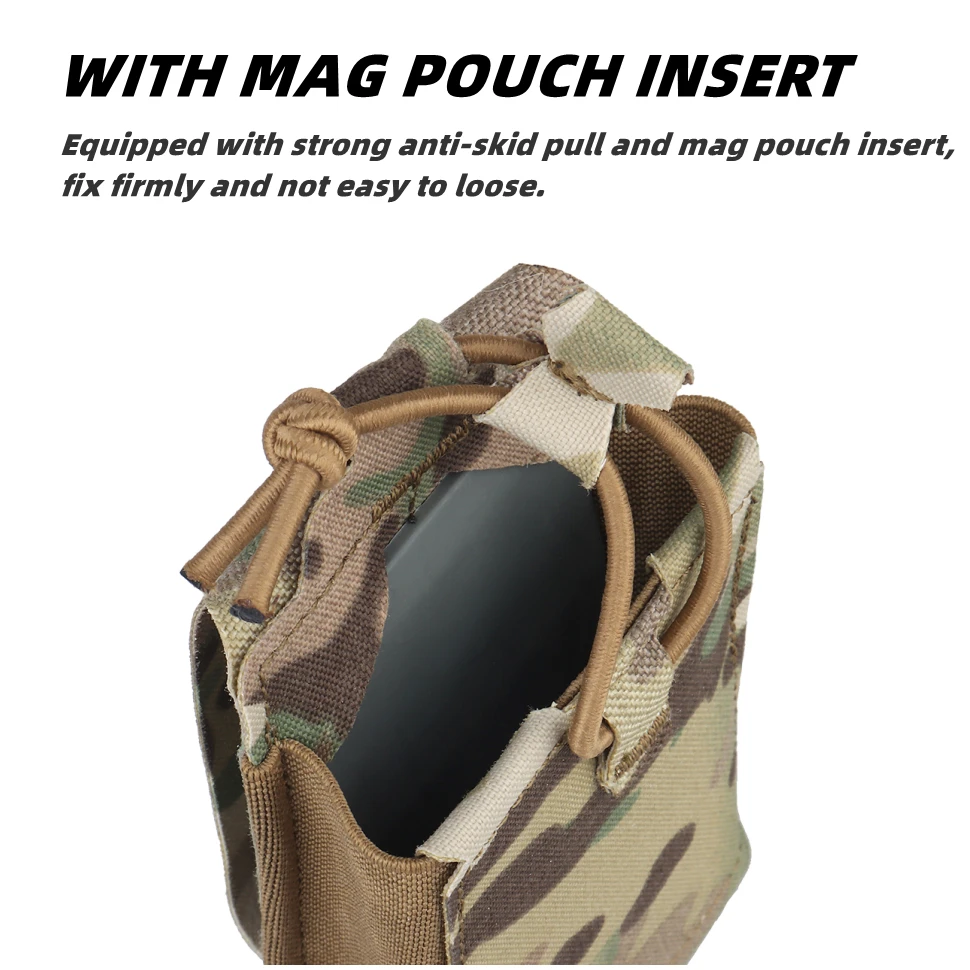 Táctico 5,56 5,45 7,62 SRMP bolsa de un solo cargador con Clip de soporte de nailon MOLLE CS militar caza Rifle Airsoft cinturón chaleco - imagen 2