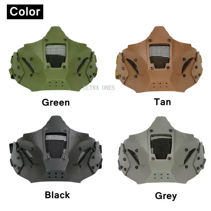 Máscara táctica juego de guerra Paintball Cs Airsoft protección facial tiro deportes combate entrenamiento máscaras semi cubiertas - imagen 2