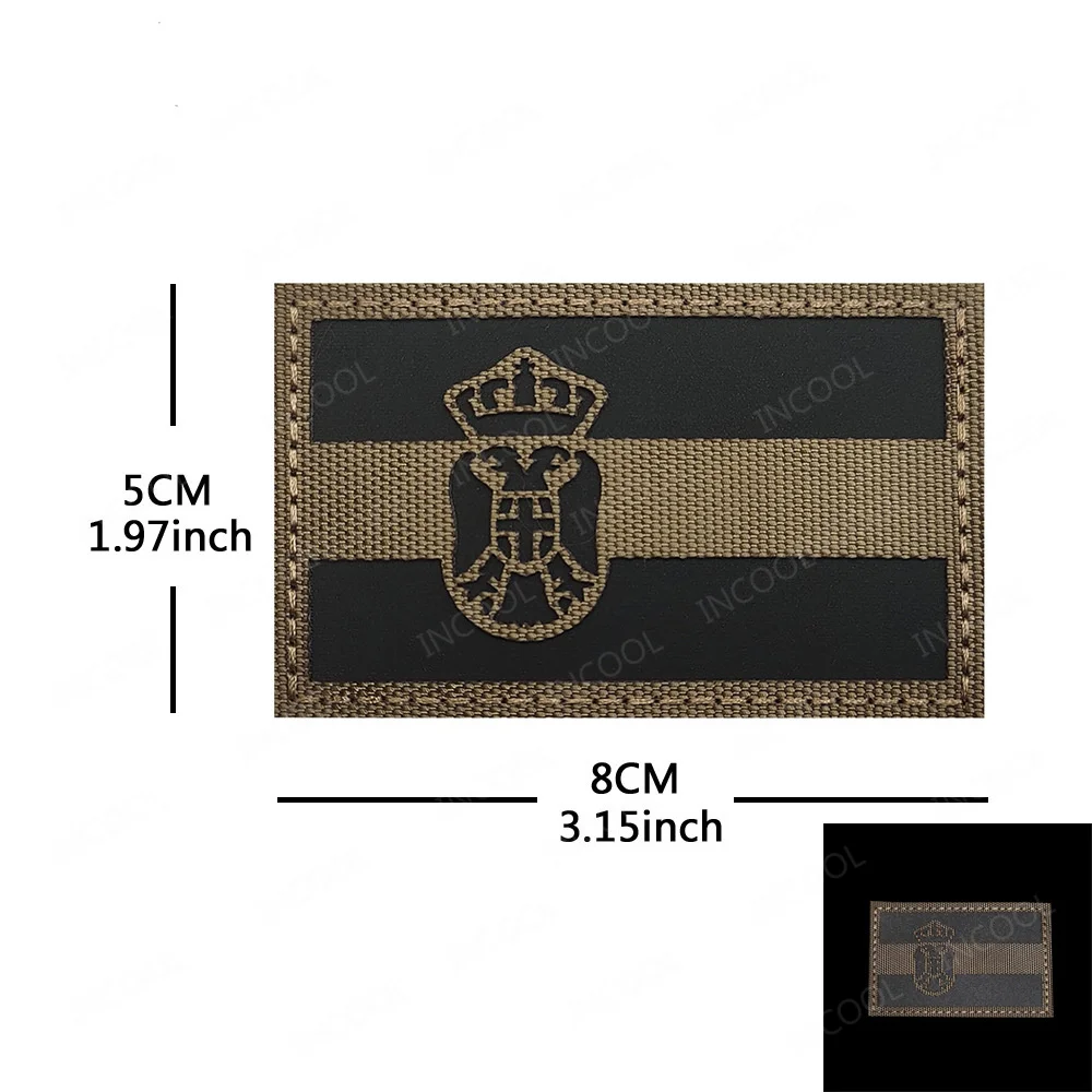Khaki Laser Cutting IR Reflective National Flag Spain France Czech Italy Poland Greece Patches Tactical Appliques Armband Badges - imagen 3
