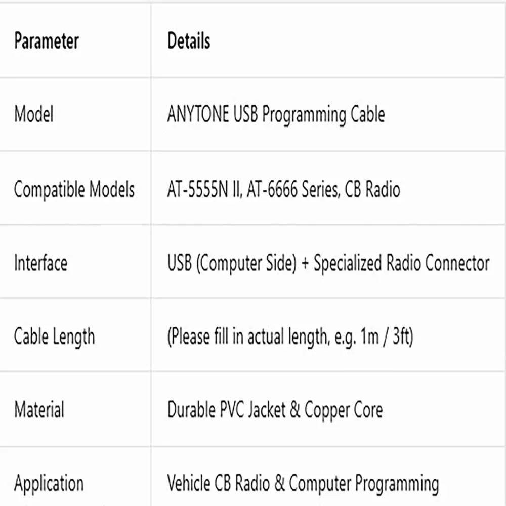 Cable programador USB AT-6666 original para radio CB - imagen 4