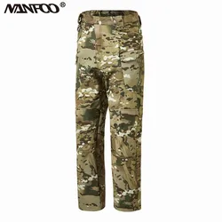 Pantalones térmicos de terciopelo de invierno para hombre, pantalones tácticos de camuflaje elásticos, pantalones completos de esquí y ciclismo a prueba de viento y agua suave