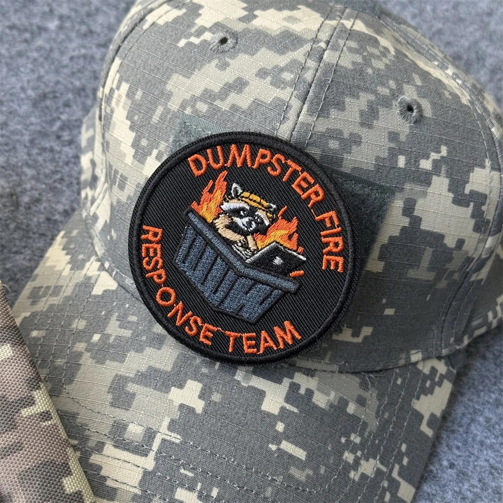 Parche táctico Dumpster Fire Response Team Morale, parches de gancho y bucle bordados del ejército militar para ropa, pegatina para mochila