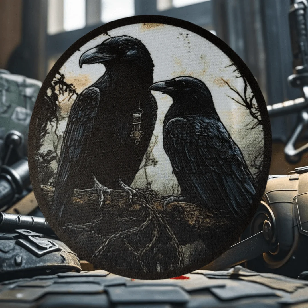 Parche táctico de cuervo para ropa, brazalete de cuervos militares, insignia de moral impresa, parches, apliques de combate Klett, pegatinas para mochila - imagen 2