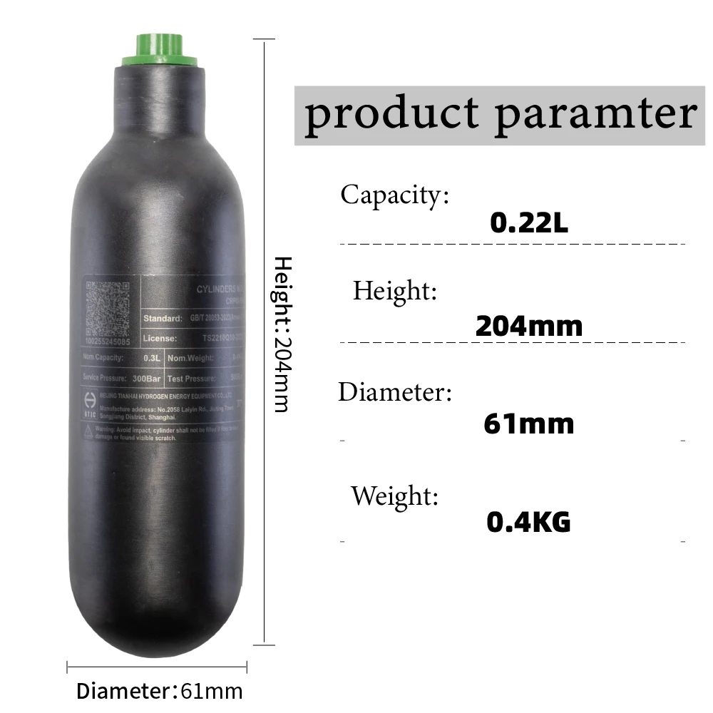 Cilindro HPA en fibra de carbono alta presión para buceo - imagen 2