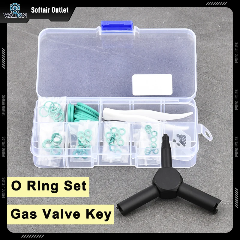 Wadsn-Juego de juntas tóricas de goma Airsoft, junta de sellado de flúor de silicona plana, llave de válvula de Gas para GBB Gloc 17 19 P1, accesorios de caza