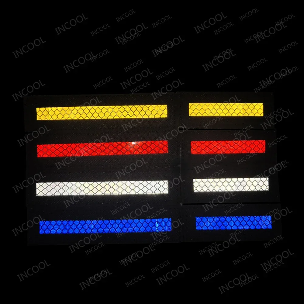 Parches reflectantes de seguridad, tira con apliques de Chevron blanco, verde y azul, parches bordados de rescate para motocicleta y motorista para gorra de ropa - imagen 5