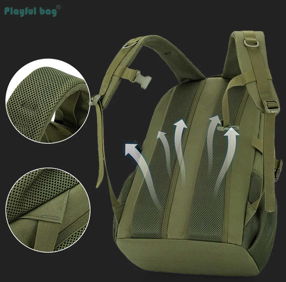 Mochila táctica de camuflaje para hombre, bolsa de viaje y senderismo de nailon, mochila multifuncional de Montañismo de gran capacidad AVA332 - imagen 5