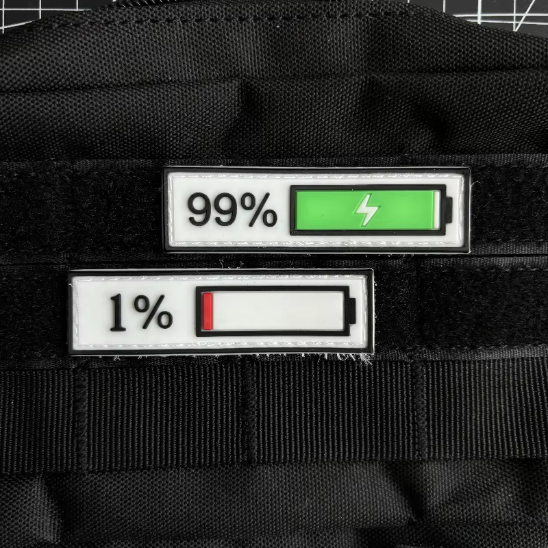 Parche táctico PVC 3D batería – Morale con velcro para mochila
