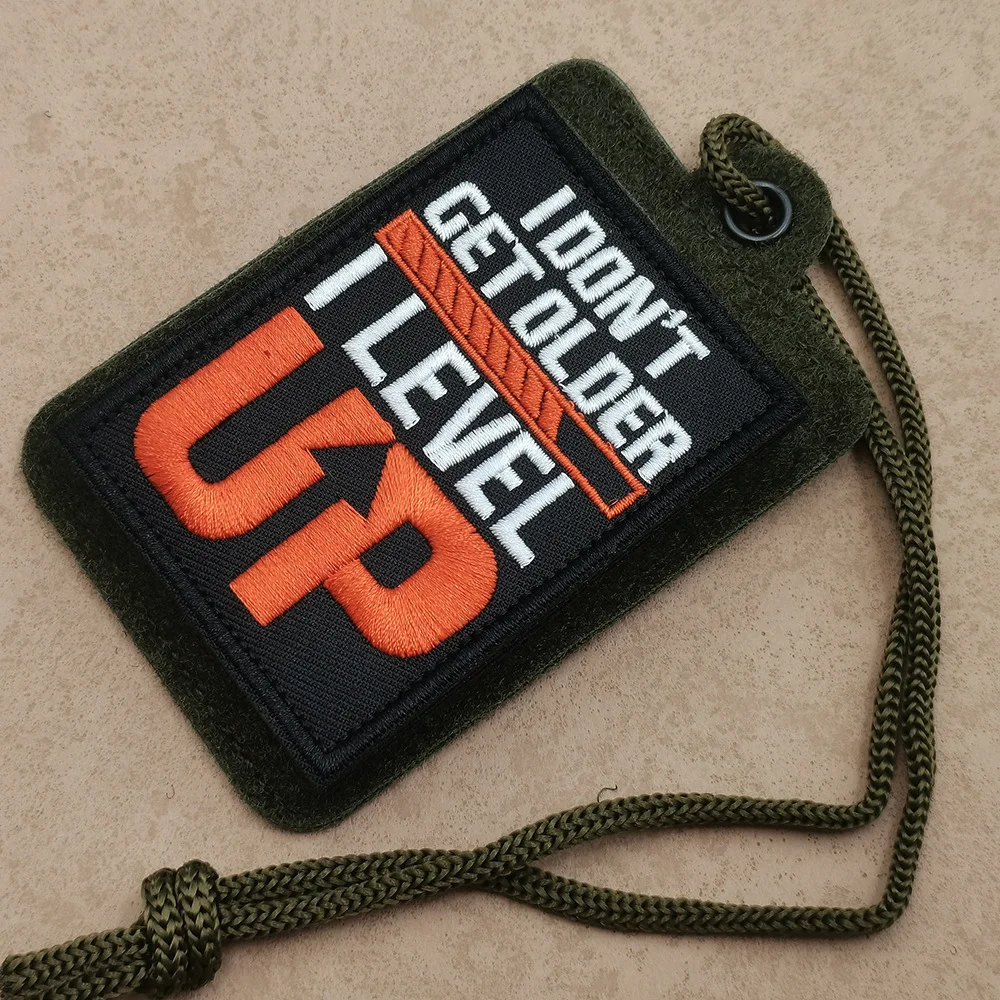 Parche I DON'T GET OLDER I LEVEL UP, parches militares tácticos de moral divertida, gancho y bucle bordados para pegatinas de mochila de ropa - imagen 4