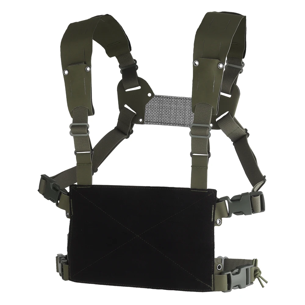 Plataforma de pecho MOLLE estilo Ferro Mini V2 tipo H, aparejo de pecho ligero, chaleco táctico, portador de placa de entrenamiento de asalto, aletas delanteras, adaptador - imagen 2