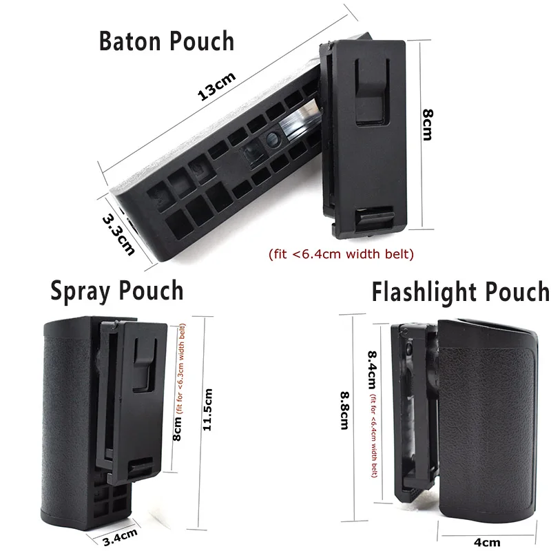 Bolsa táctica de pulverización de polímero, bolsa para linterna, funda para bastón, soporte de pulverización de máza superior abierto giratorio de 360 grados, funda de luz multiherramienta - imagen 3