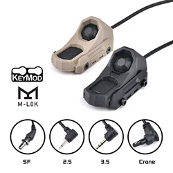 AXON Picatinny Mlok Rail interruptor doble remoto de un solo cable Compatible con linterna de arma SF grúa láser DBALPEQ de 2,5mm