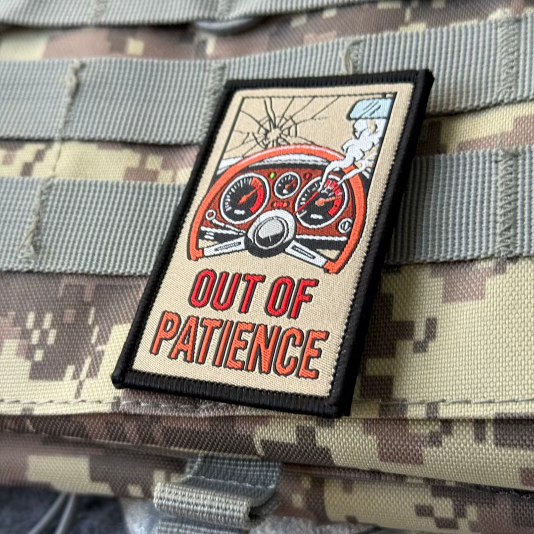 Parche táctico Out of Patience – Insignia militar Velcro para mochila y gorra - imagen 4