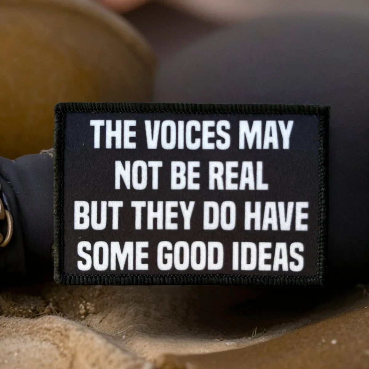 Insignias de moral táctica The Voices in My Head, parches de ganchos y bucle impresos para ropa, pegatinas decorativas para mochila al aire libre - imagen 4