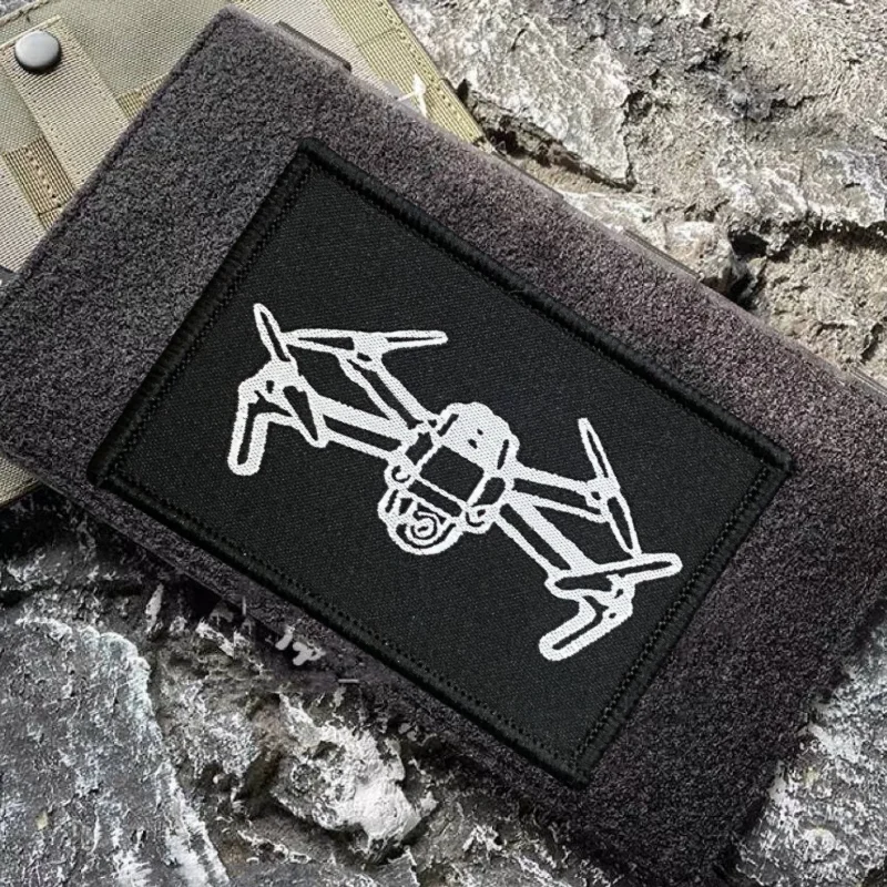 Parche para Dron UAV, insignia de moral táctica militar, mochila con gancho y bucle estampado, accesorio decorativo para ropa, brazalete adhesivo - imagen 3