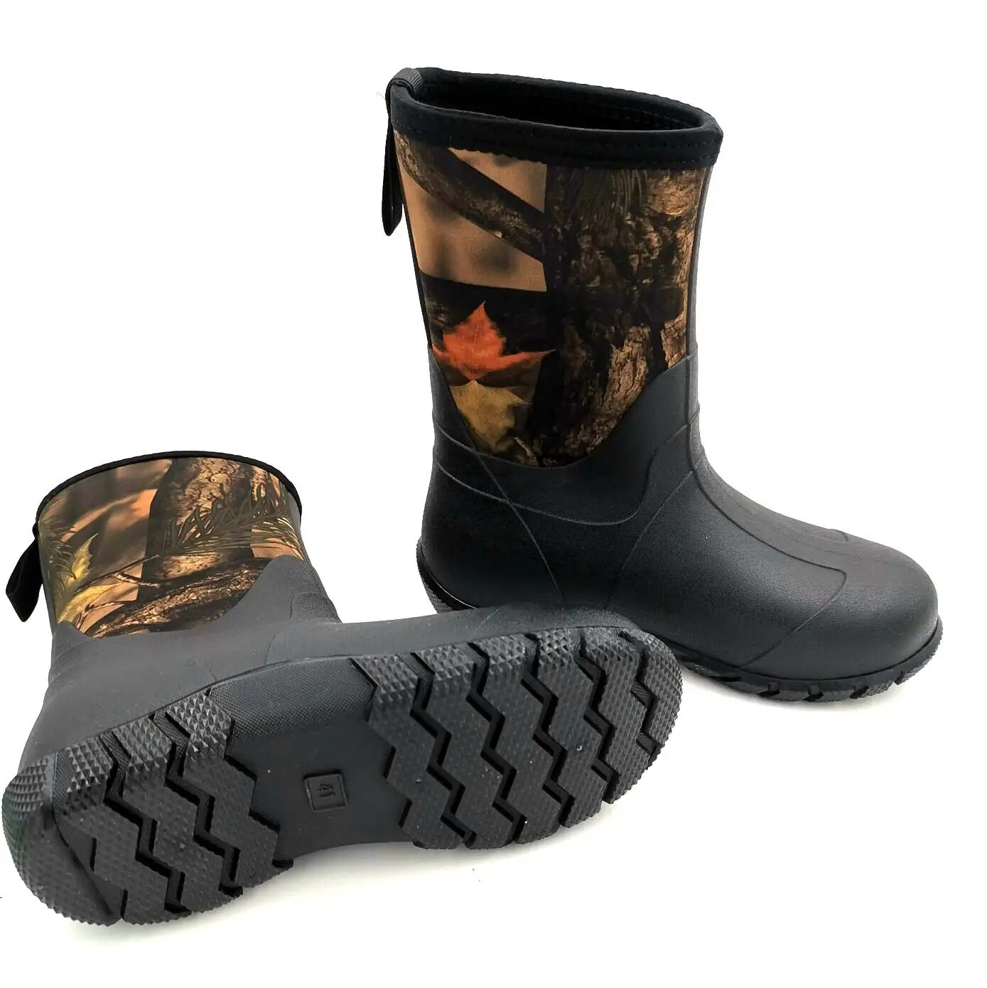 Zapatos de lluvia de goma cálidos para hombre, zapatos para lavar coches, hojas de arce, camuflaje biónico, botas de pesca para caza en el bosque, botas de esquí antideslizantes - imagen 4