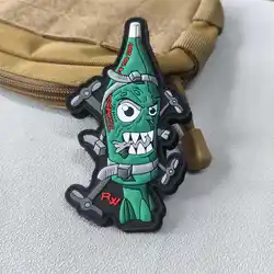 Parche táctico 3D PVC calavera con velcro para uniforme