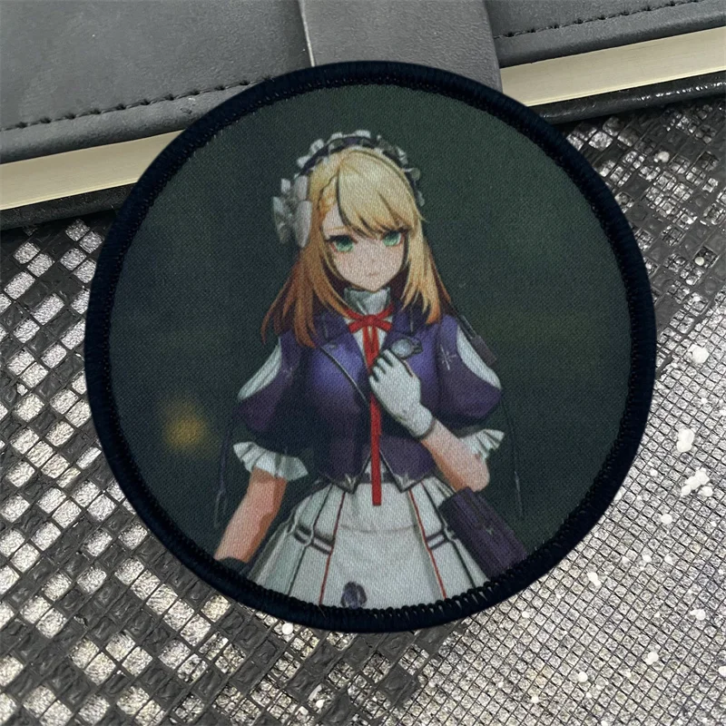 Insignia de segunda moral de animación, parches de tela impresos, brazalete frontal para niña, emblema de gancho y bucle, pegatinas para mochila militar - imagen 4