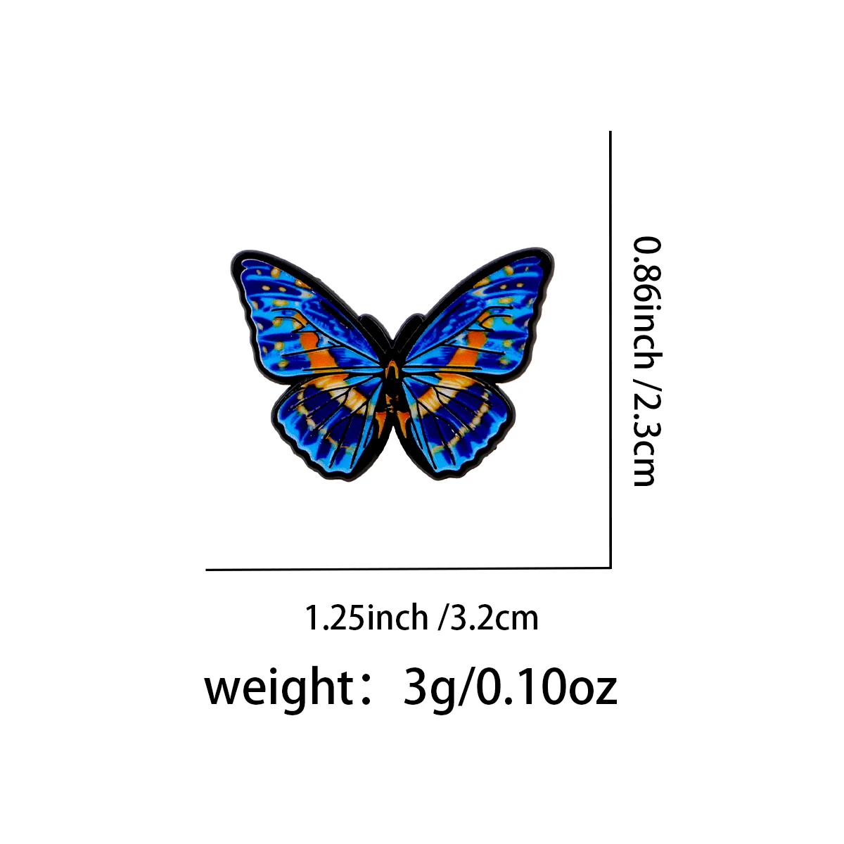 Pin esmaltado de mariposa colorida, Pin de solapa, broche de dibujos animados, conjunto de decoración de ropa, alfileres de Metal, mochila, sombrero, insignia, accesorios, 5 uds. - imagen 5