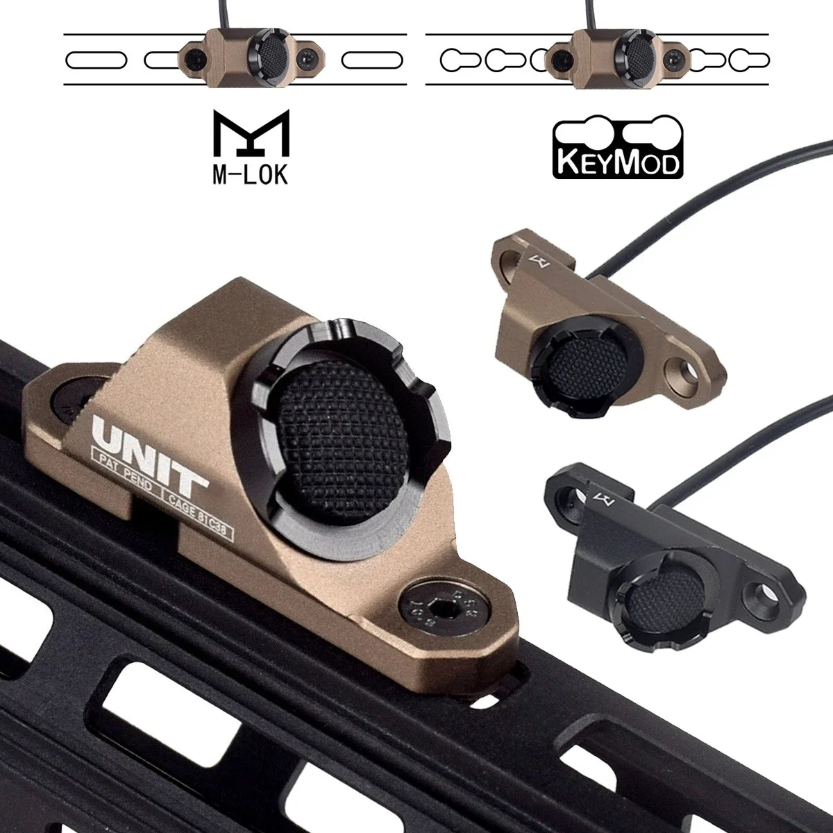 Surefir-linterna serie M300 M600, interruptor de combinación libre, Airsoft M300B M600C M600B, interruptor Universal de presión remota ligera - imagen 4