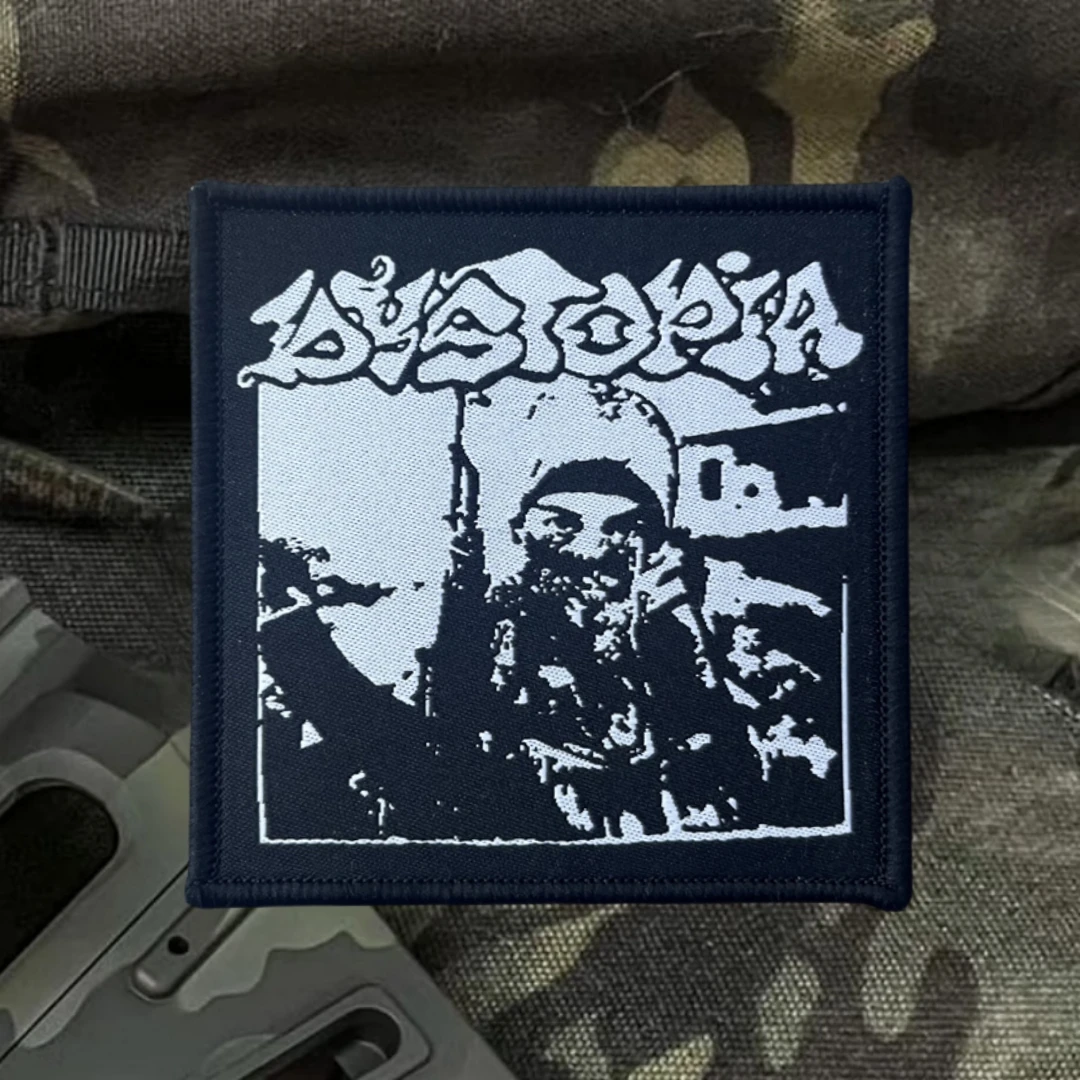 Insignia de moral Dystopia Punk Roc, emblema militar, brazalete táctico, gancho y bucle bordados para ropa, pegatinas para mochila - imagen 3