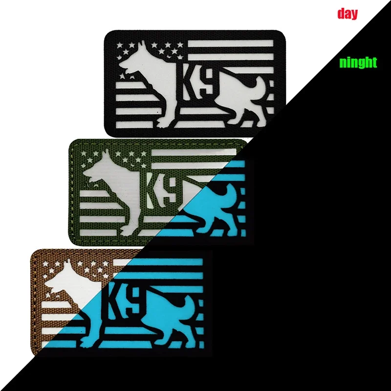Parches 3D K9 de PVC, servicio de rescate, perro militar, parche de gancho y bucle, insignia, accesorio táctico luminoso, brazalete reflectante - imagen 4