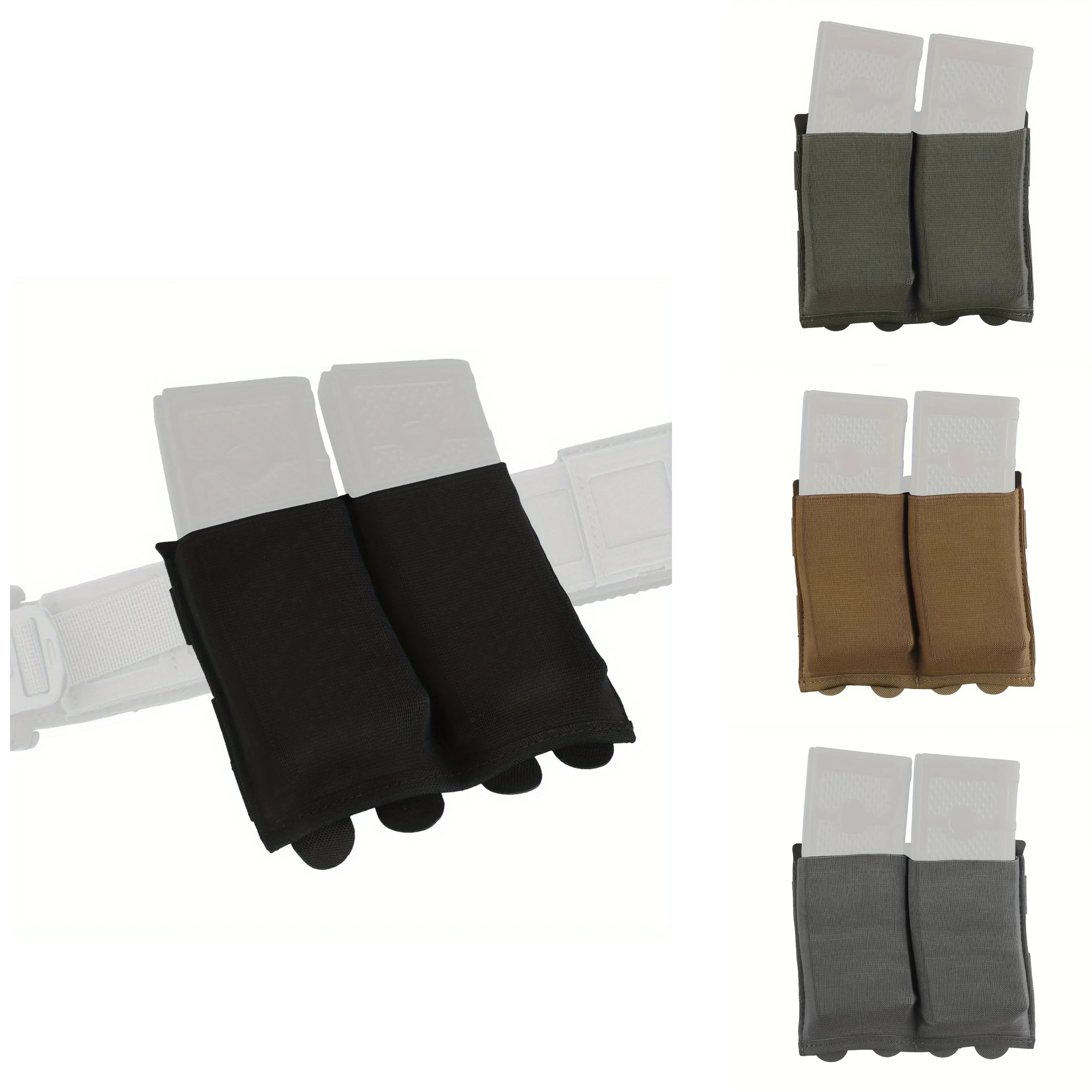 Bolsa táctica de 5,56/7,62mm, ligera, elástica, doble Mag, caza, CS, juego de guerra, sistema Molle, accesorios, riñonera, funda