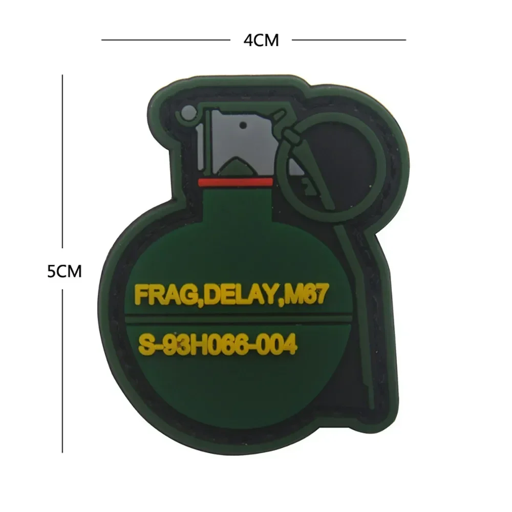 M67 Grenade M18 Smoke 3D PVC Patch Rubber Hook and Loop Morale Badge Tactical Backpack Decoration Sticker Patches for Clothing - imagen 3