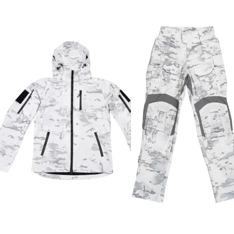 Pantalones largos de chaqueta de entrenamiento de camuflaje de nieve G3 para deportes al aire libre