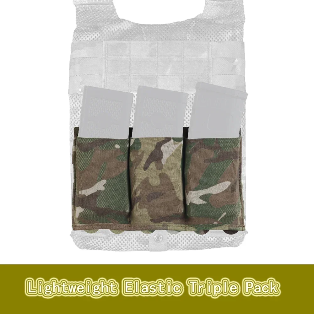 Bolsa de almacenamiento táctica, paquete de Triple función elástica ligera, bolsa Molle montada en Molle 5,56/7,62, accesorios de caza - imagen 2