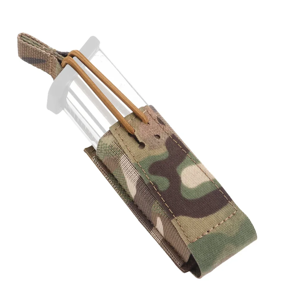 Bolsa táctica para revistas de una sola pistola, soporte militar para caza Airsoft de 9mm con cuerda elástica, retención Molle - imagen 5