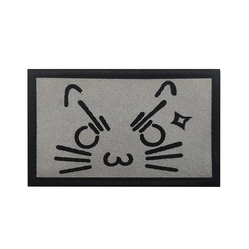 Parche táctico velcro reflectante expresión de gato para ropa - imagen 5