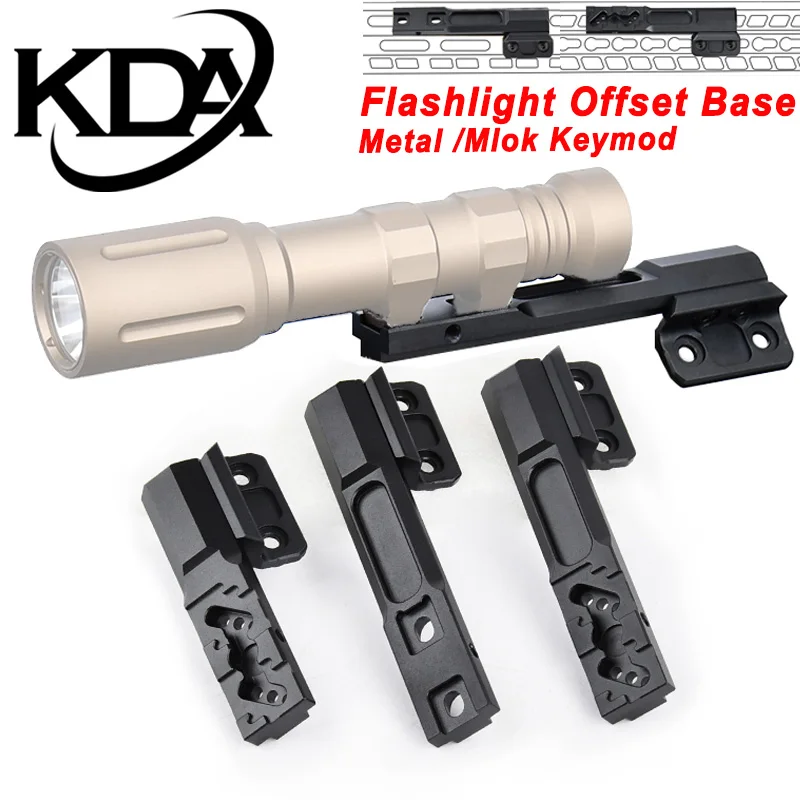 Montajes adaptables de linterna de destello con desfase Keymod Mlok, accesorio de lámpara de caza Thornta, para las luces SF Surefir M300, M600, Scout Light PLH-V2, Airsoft