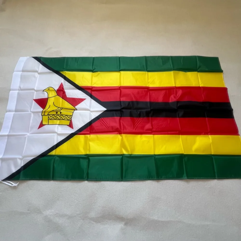 Bandera de Zimbabwe, 90x150cm, banderas nacionales de Zimbabwe colgantes de poliéster, bandera de doble penetración de 3x5 pies para decoración