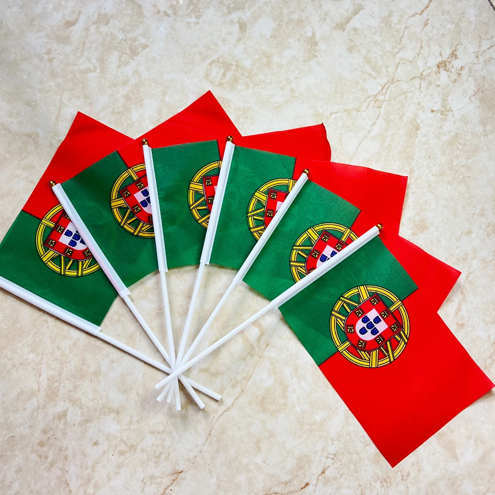 Bandera portuguesa de mano Portugal MOLLE 14x21cm doble cara polyester - imagen 4