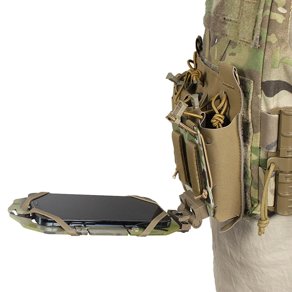 Chaleco táctico Molle, accesorios, correa para el pecho, tablero de navegación plegable, soporte giratorio para teléfono, estilo S & s, ligero, multifuncional - imagen 3