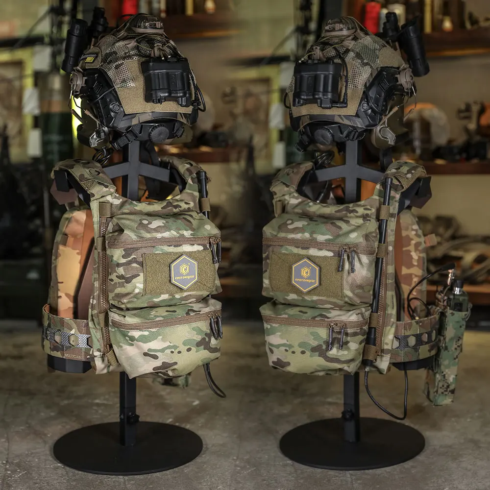 Emersongear-Chaleco táctico para FRO Style V5, Panel trasero, doble bolsa con cremallera, mochila multiusos, caza, senderismo, combate, nailon - imagen 3